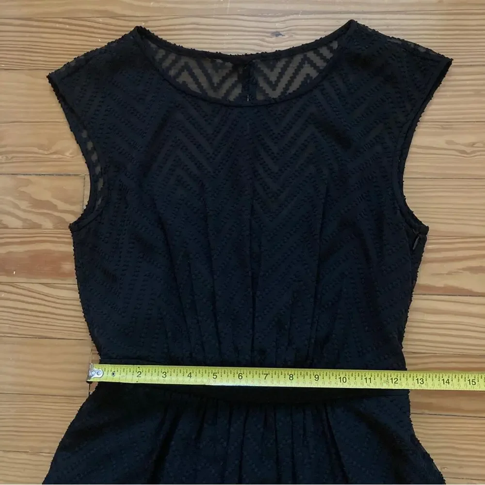 J.Crew Sleeveless Chiffon Dress Black Size 0